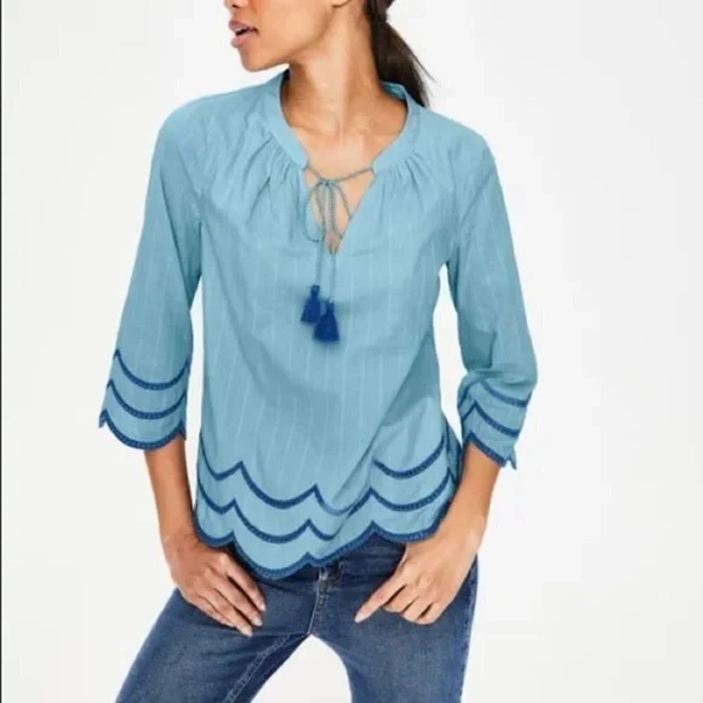 Boden Willa Top - Huron Blue